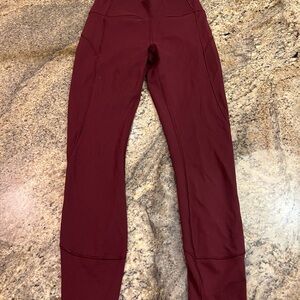 Lululemon Athletica Maroon Leggings